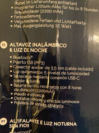 Altoparlante e Luce Unicorno Bluetooth Lumin