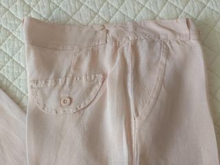 Pantalón de vestir de lino fino rosa