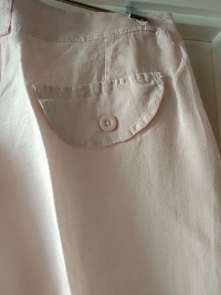 Pantalón de vestir de lino fino rosa