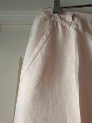Pantalón de vestir de lino fino rosa