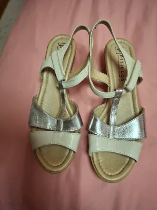 Sandalias Pitillos Plata y Blanco