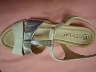 Sandalias Pitillos Plata y Blanco