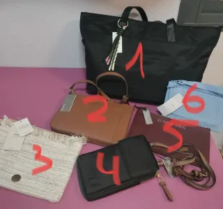 Lote de 6 bolsos de mano y de hombro