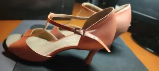 Sandalias Baile Rosa Satén T39 Kalinda