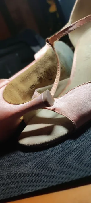 Sandalias Baile Rosa Satén T39 Kalinda