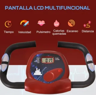 Bicicleta Estática Plegable Roja y Blanca