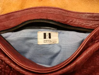 Bolso Beatriz Furest Piel Marrón y Granate.