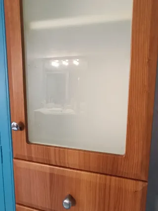 Columna Baño Cerezo Cajones y Puerta Cristal