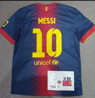 Camiseta FC Barcelona Messi Firmada COA