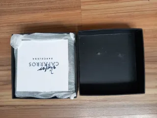 Reloj sobremesa cristal y metal, joyería V. Caparr