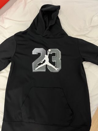Sudadera Jordan Negra con Capucha y Logo