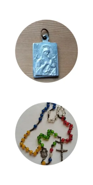 Lote religioso: medalla y rosario