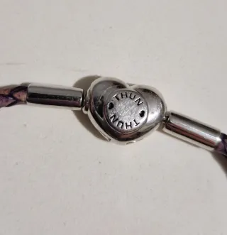 Bracciale Thun cuoio intrecciato cuore acciaio