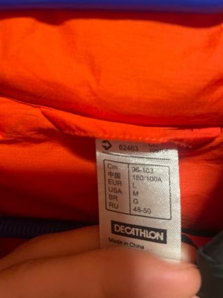 Anorak Quechua Hombre Talla L Negro/Naranja