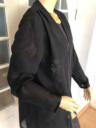 Chaqueta Larga Negra Transparente Talla XXXL