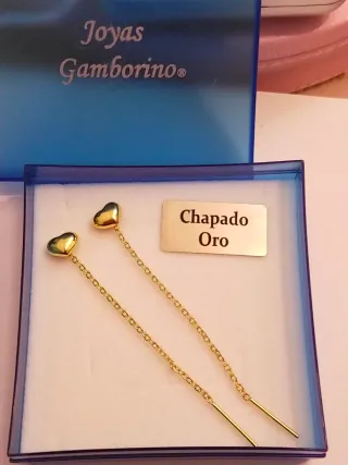 Pendientes Corazón Chapado Oro Gamborino