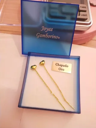 Pendientes Corazón Chapado Oro Gamborino
