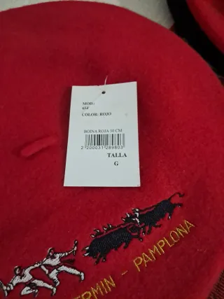 Boina roja bordada San Fermín Pamplona