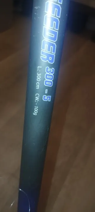 Caña de pescar con carrete y accesorios