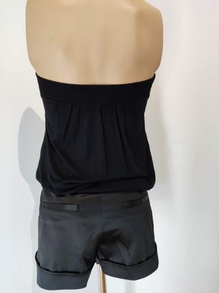 Pantalón corto fiesta negro satinado