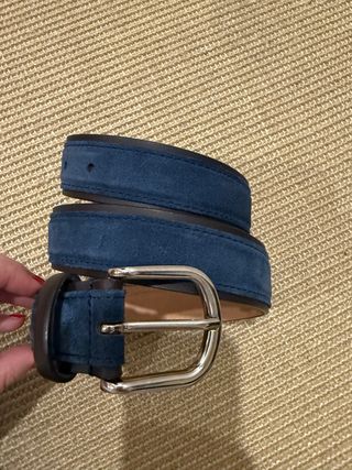 Cinturón Massimo Dutti Azul y Plata