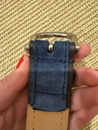Cinturón Massimo Dutti Azul y Plata