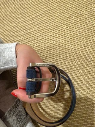 Cinturón Massimo Dutti Azul y Plata