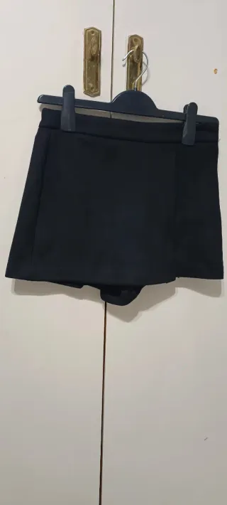 Falda pantalón negra efecto terciopelo Talla XL