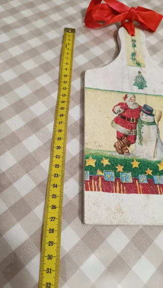 Tagliere Natalizio Decorato Legno