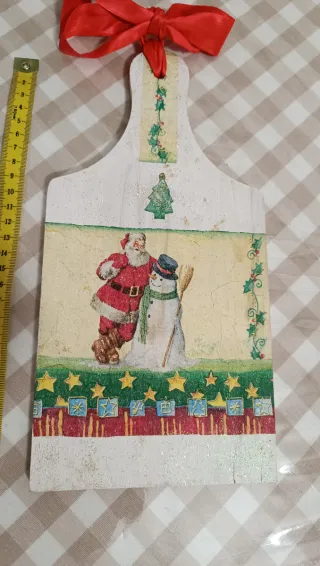 Tagliere Natalizio Decorato Legno