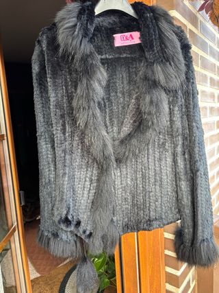 Chaqueta Piel Conejo Negra D&A Collection Talla S