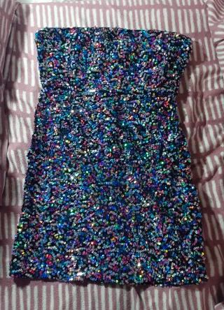 Vestido fiesta lentejuelas multicolor