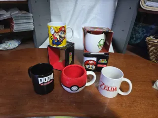 Pack Tazas Videojuegos Mario, Zelda, Doom