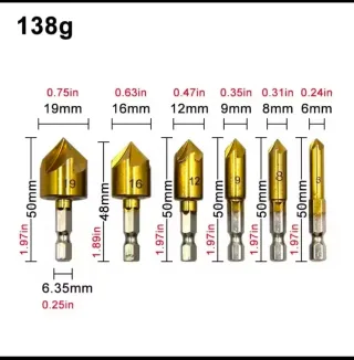 Juego Brocas Avellanadoras Carpintería