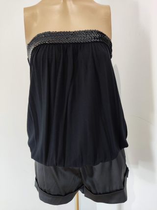 Top fiesta lentejuelas negro