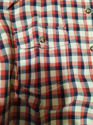 Camisa Mango cuadros roja y azul talla L