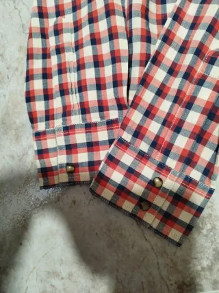 Camisa Mango cuadros roja y azul talla L
