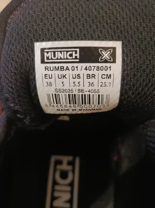 Zapatillas Munich Rumba Negras Talla 38