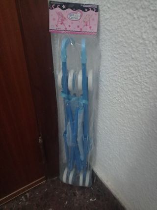 Carrito para muñecas plegable azul