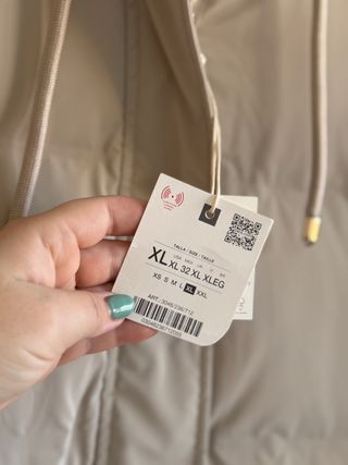 Anorak Zara Beige Talla XL