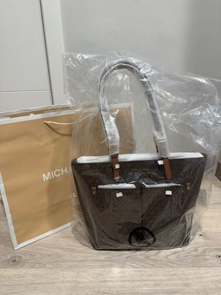 Michael Kors bolso tote - Monogram Marrón