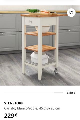 Carro de cocina IKEA Stenstorp madera y metal