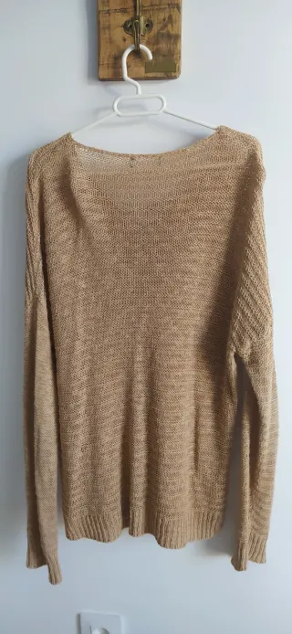 Jersey beige de punto fino