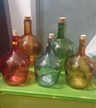 Damajuanas de vidrio - multicolor vintage