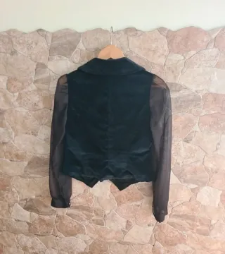 Blusa-Chaleco de Fiesta Dorado y Negro