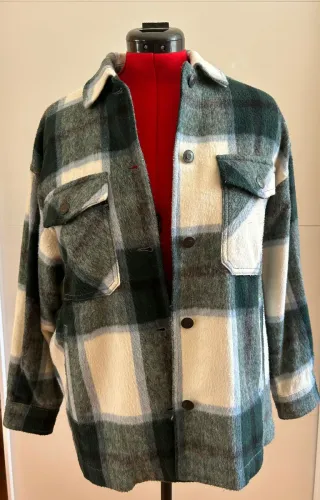 Chaqueta cuadros paño mujer