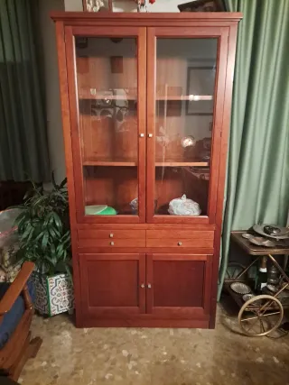 Vitrina de madera y cristal