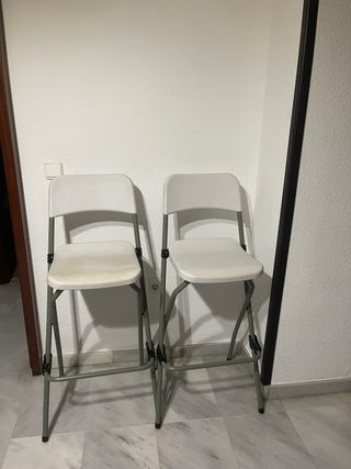 2 Taburetes Altos Plegables Metal/Plástico