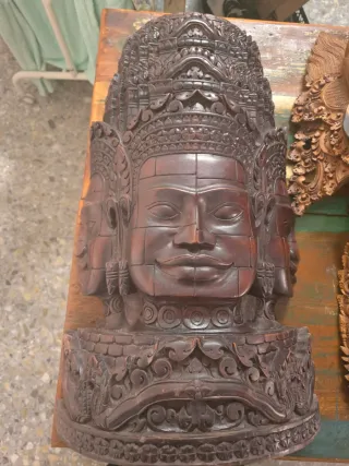 Máscara de madera de Bali de 2 caras