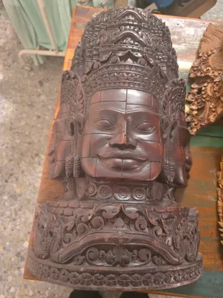 Máscara de madera de Bali de 2 caras